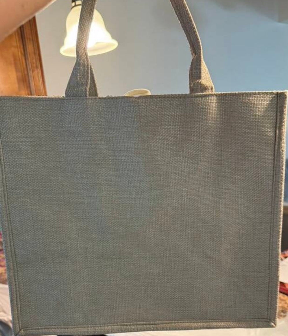 Summer tote bag with embroidered sequin flowers