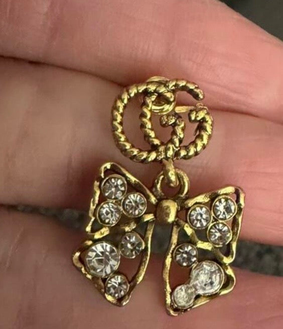 Custom GG butterfly earrings