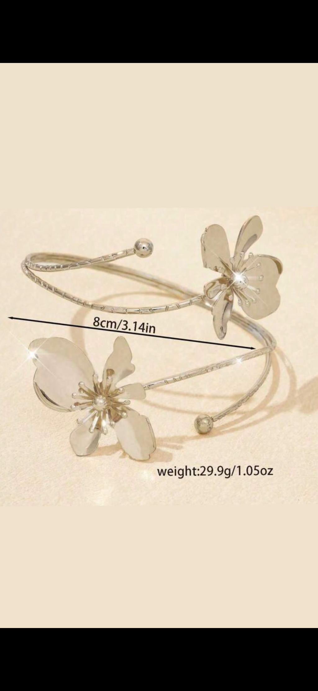 Silver alloy flower bracelet